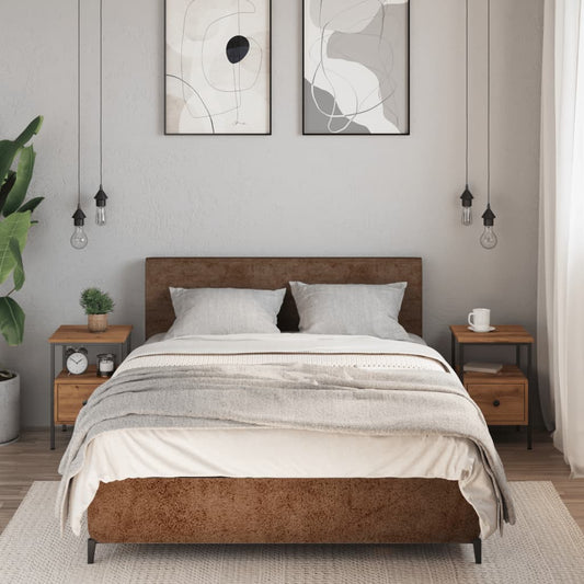 Bedside tables 2 pcs. Artisan oak 34x36x50 cm wood material