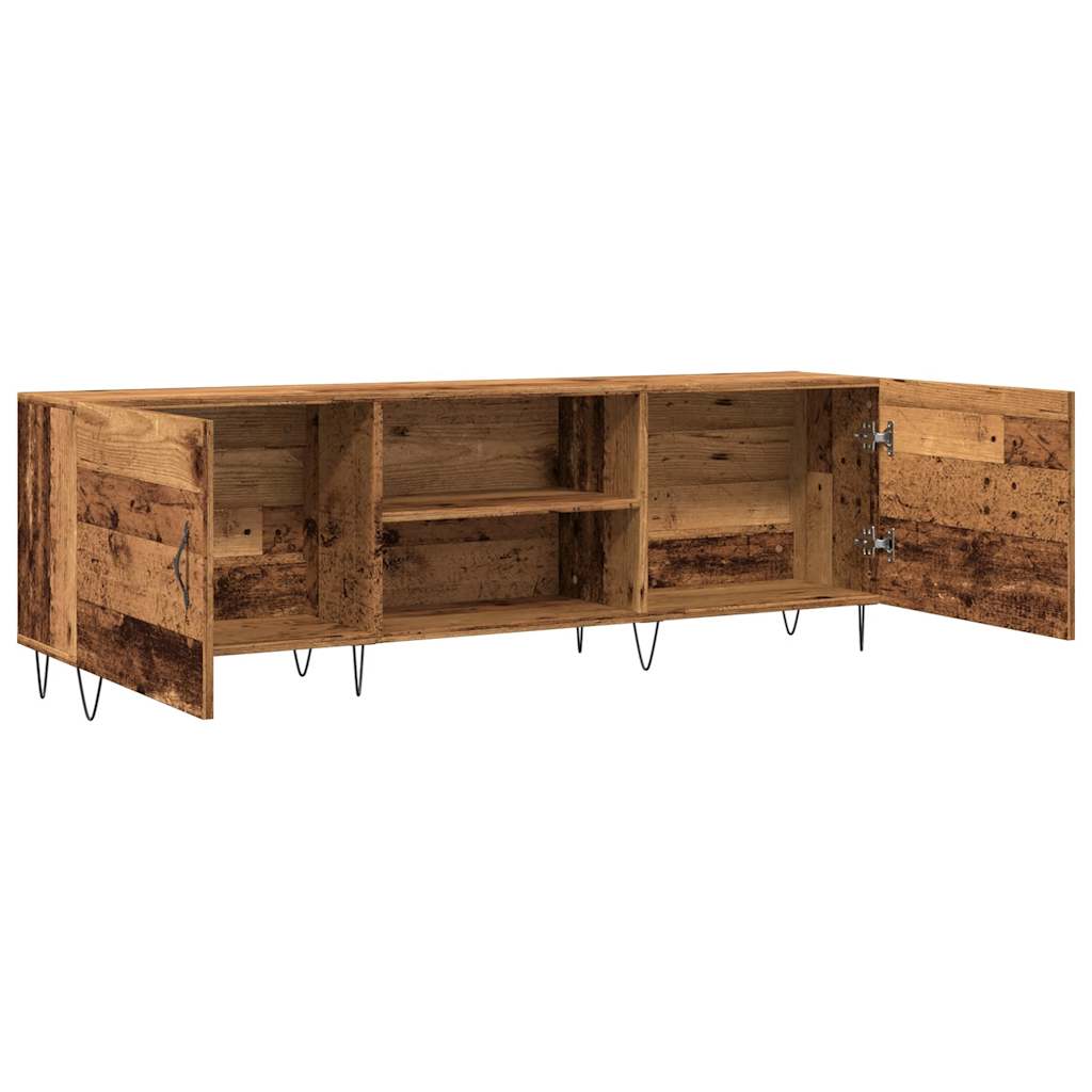 Meuble TV aspect bois de récupération 150x30x50 cm en bois