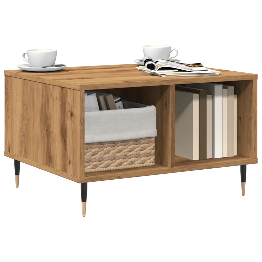 Table basse Artisan en chêne 60x50x36,5 cm matériau bois