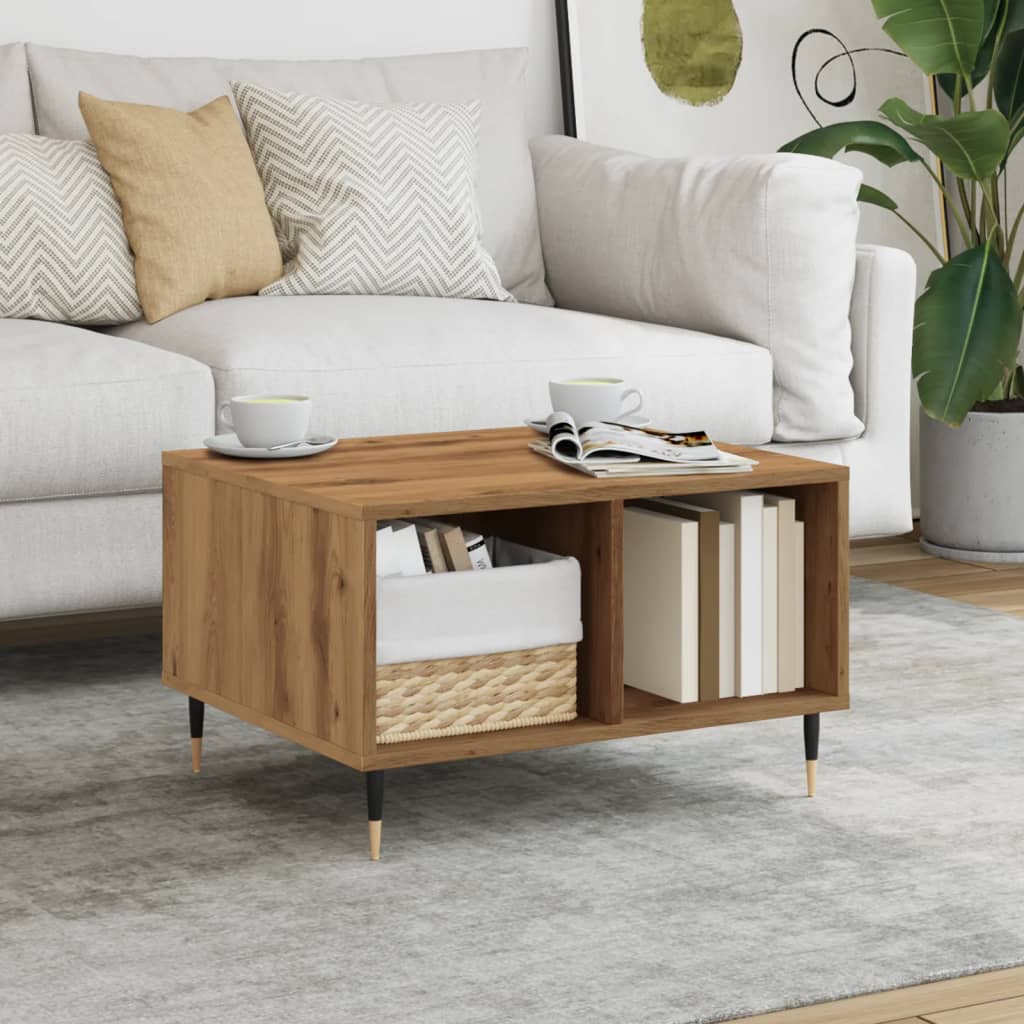 Table basse Artisan en chêne 60x50x36,5 cm matériau bois