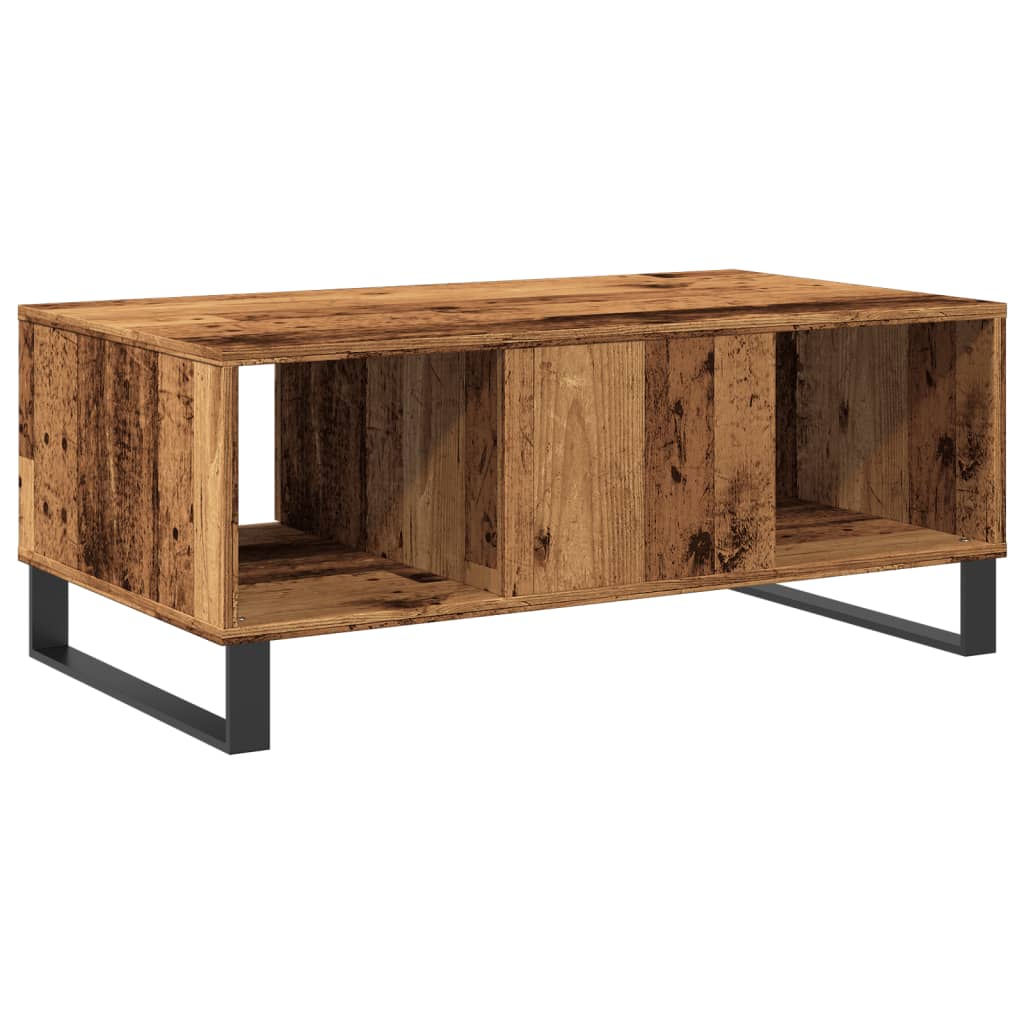 Table basse aspect bois de récupération 90x50x36,5 cm en bois