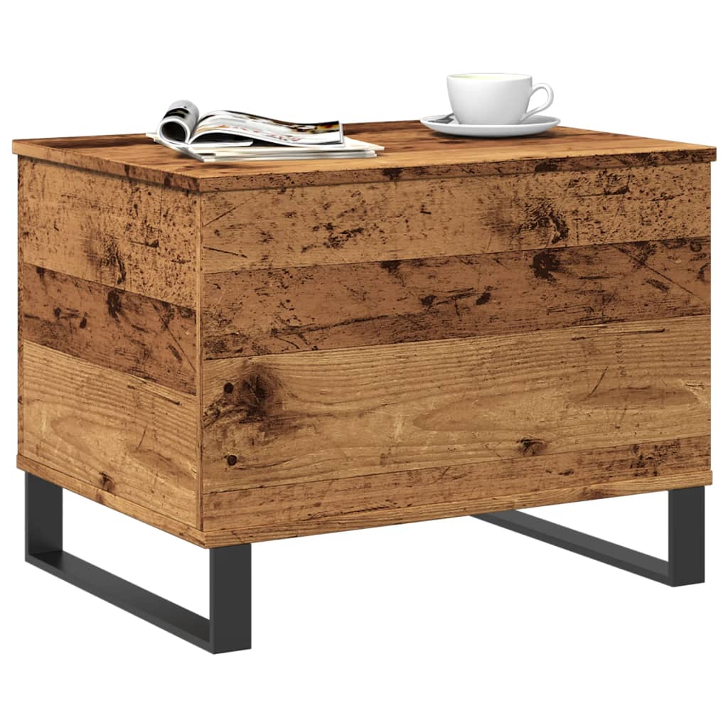 Table basse aspect bois de récupération 60x44,5x45 cm en bois