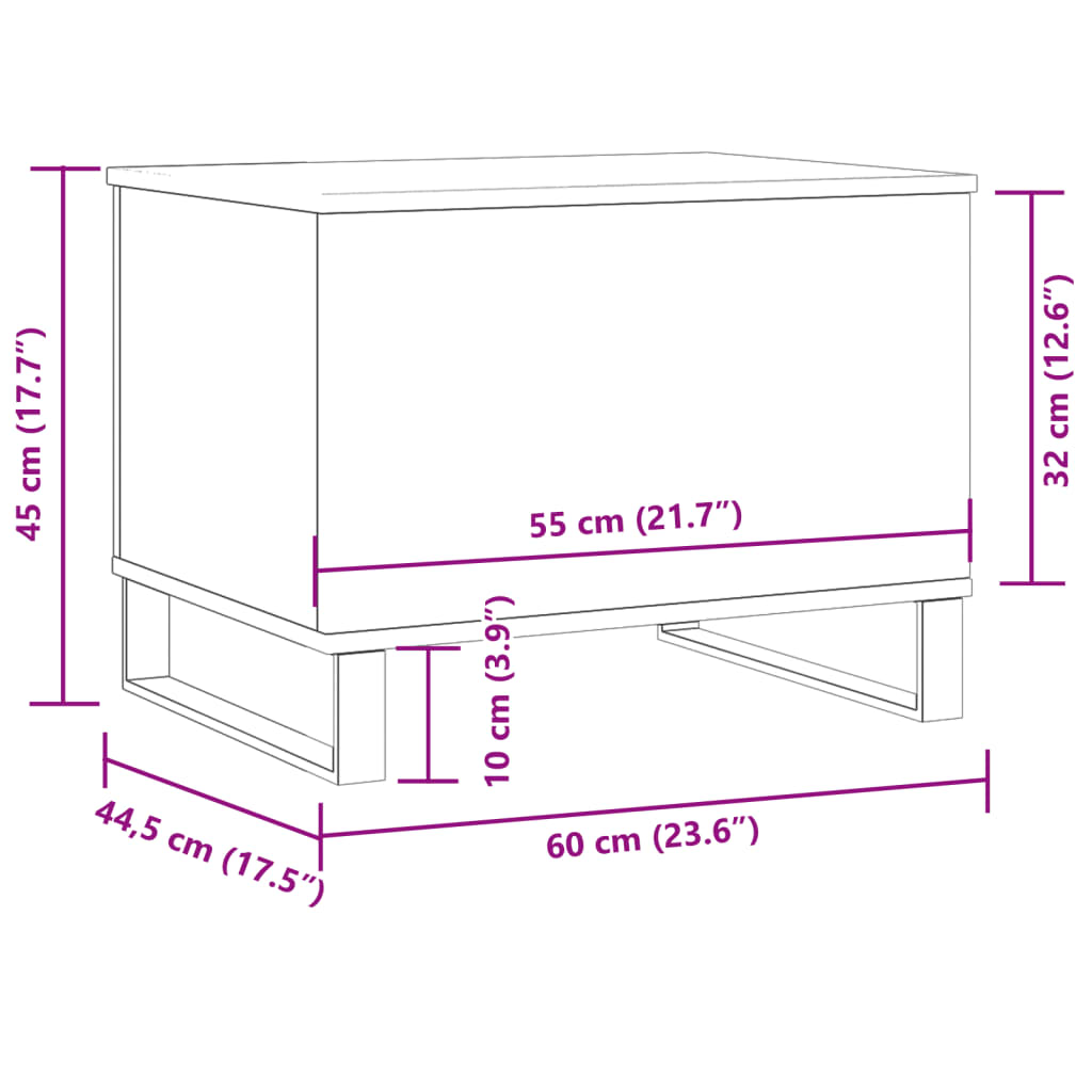 Table basse aspect bois de récupération 60x44,5x45 cm en bois