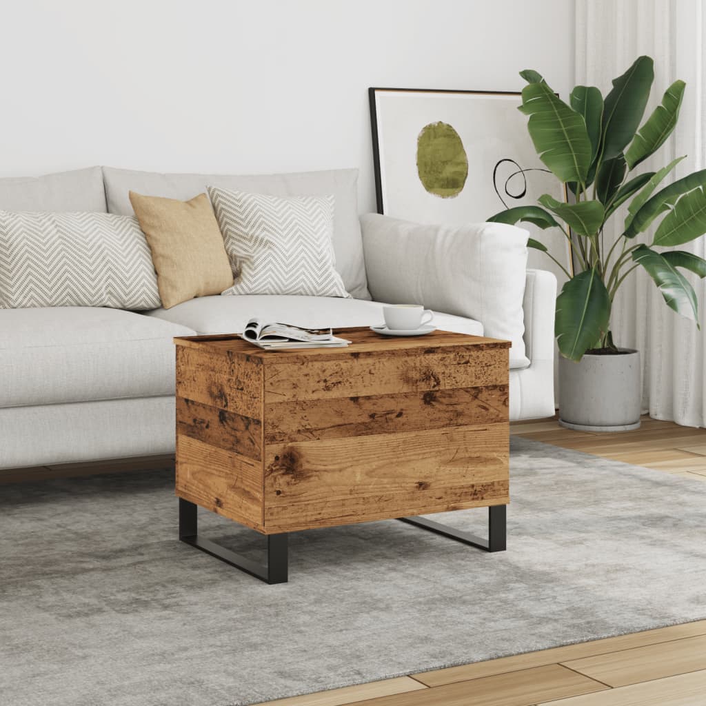 Table basse aspect bois de récupération 60x44,5x45 cm en bois