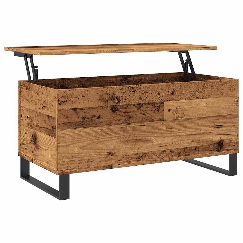 Table basse aspect bois de récupération 90x44,5x45 cm en bois