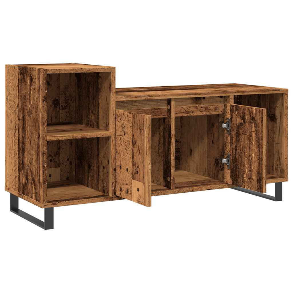 Meuble TV aspect bois de récupération 100x35x55 cm en bois