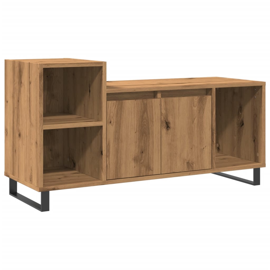 Meuble TV Chêne artisanal 100x35x55 cm matériau bois