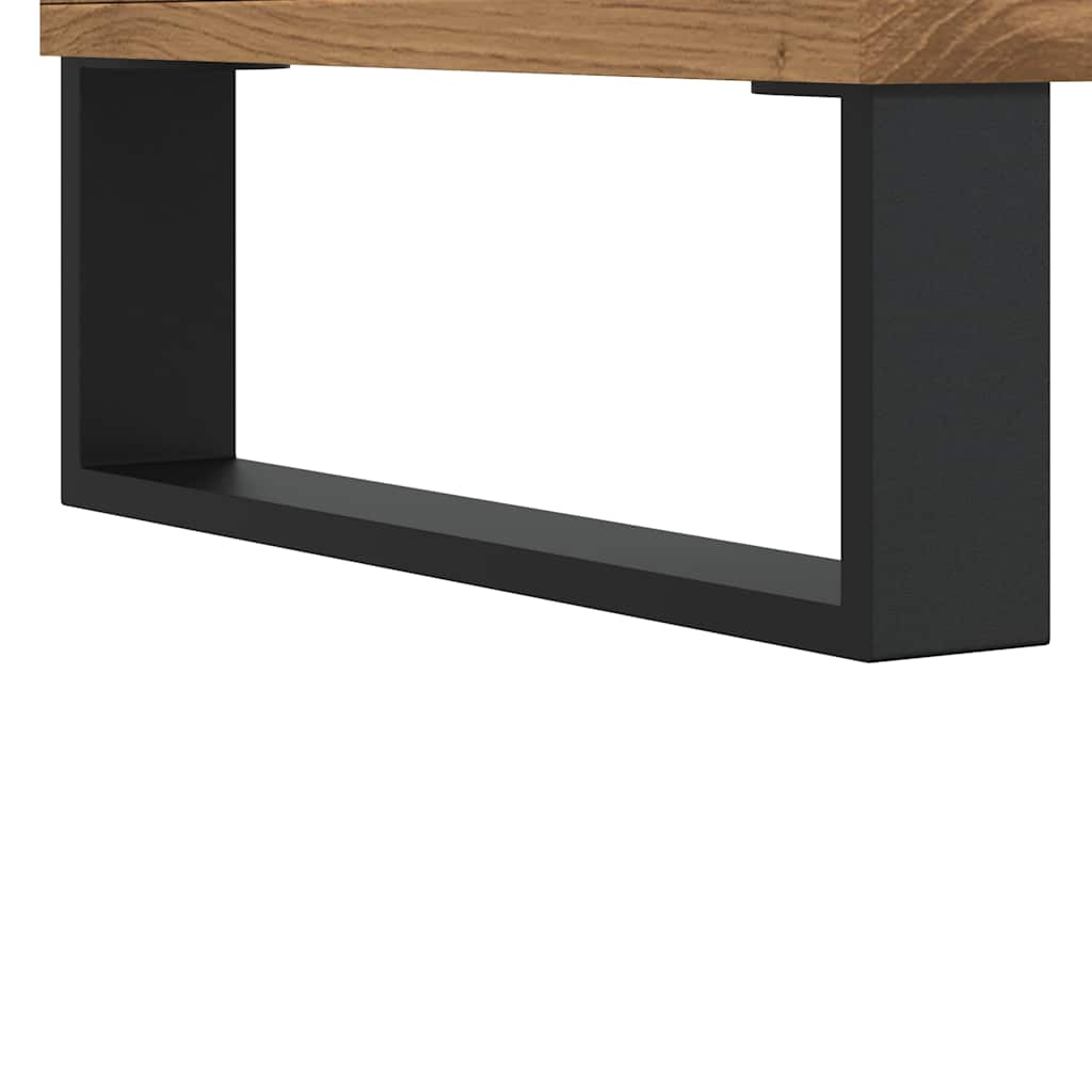 Meuble TV Chêne artisanal 100x35x55 cm matériau bois