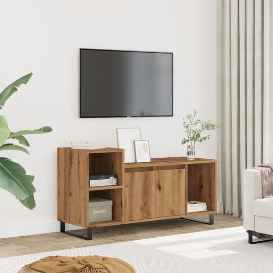 Meuble TV Chêne artisanal 100x35x55 cm matériau bois