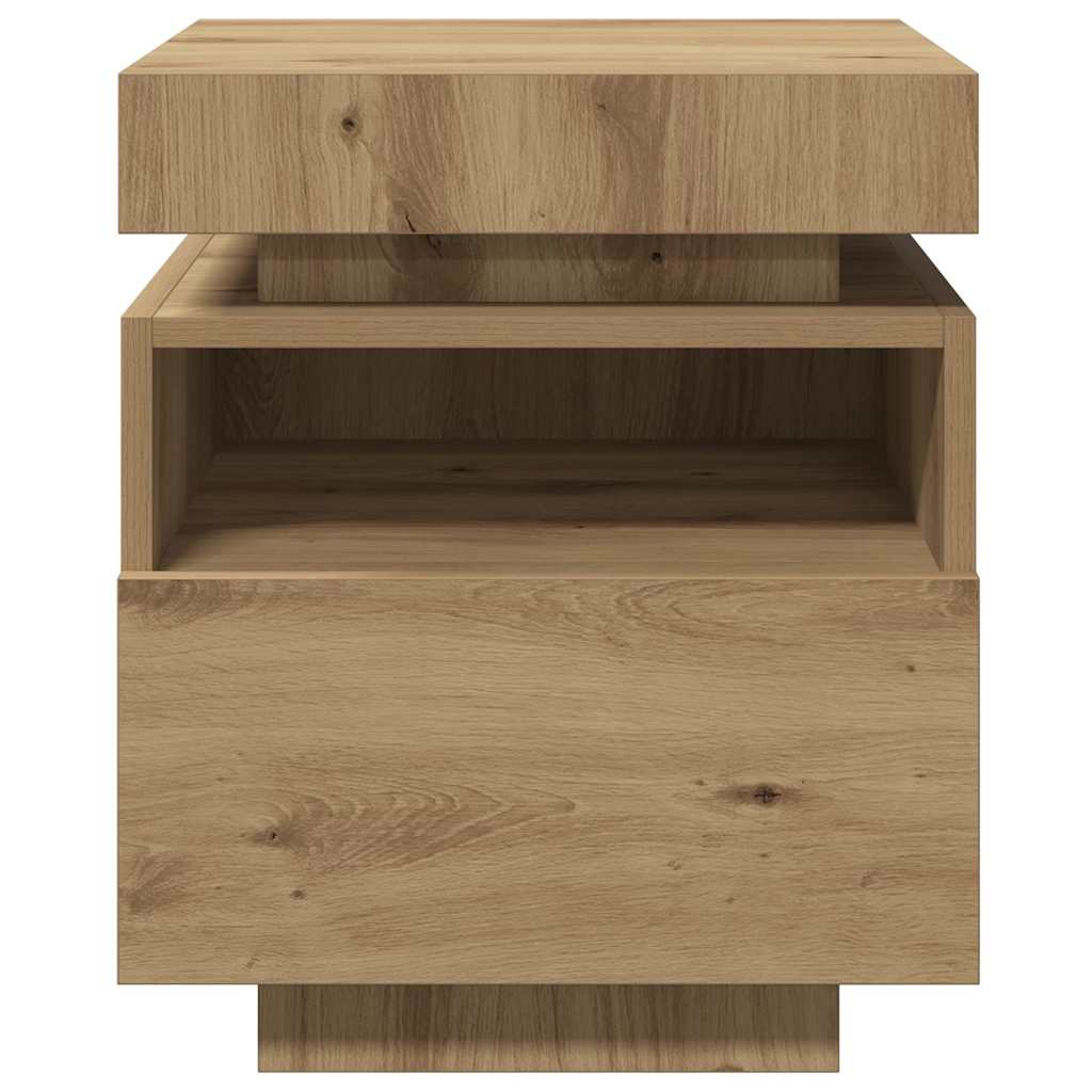 Nachttische mit LED-Leuchten 2 Stk. Artisan-Eiche 40x39x48,5 cm