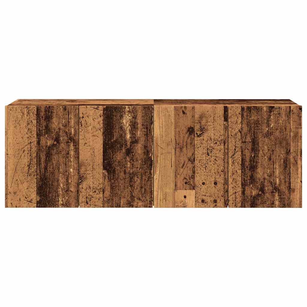 Meubles TV muraux 2 pièces aspect bois de récupération 60x30x41 cm.