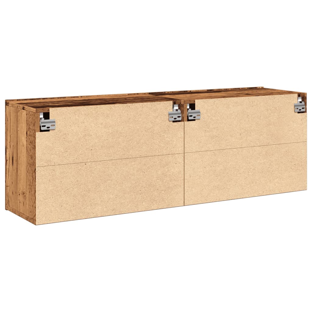 Meubles TV muraux 2 pièces aspect bois de récupération 60x30x41 cm.