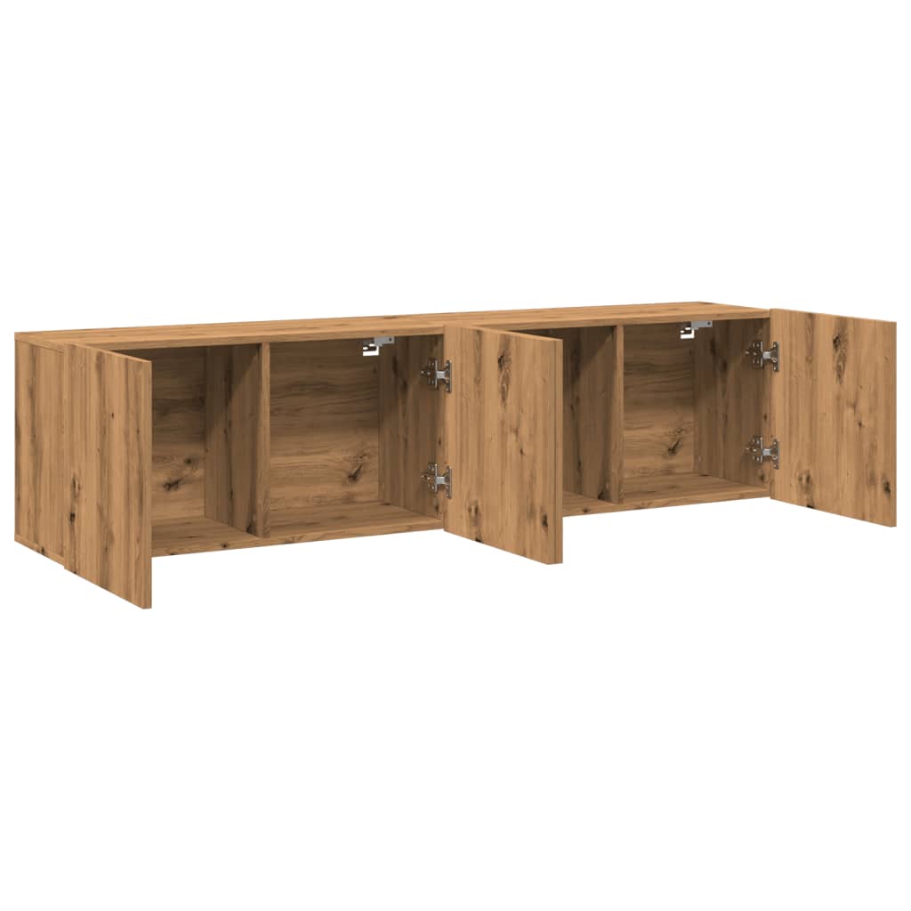 Meubles muraux TV 2 pcs Chêne artisanal 80x30x41 cm