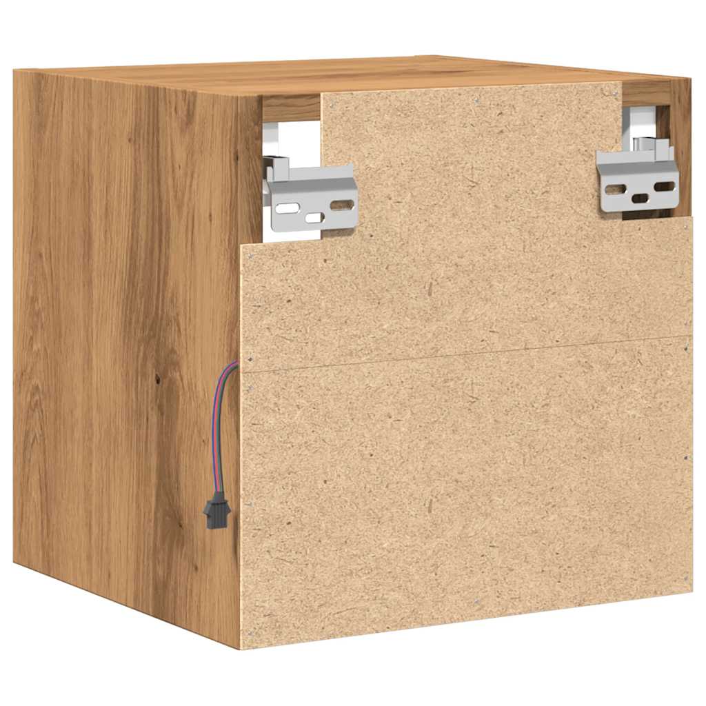 TV-Wandschrank mit LED-Leuchten Artisan-Eiche 30x28,5x30cm