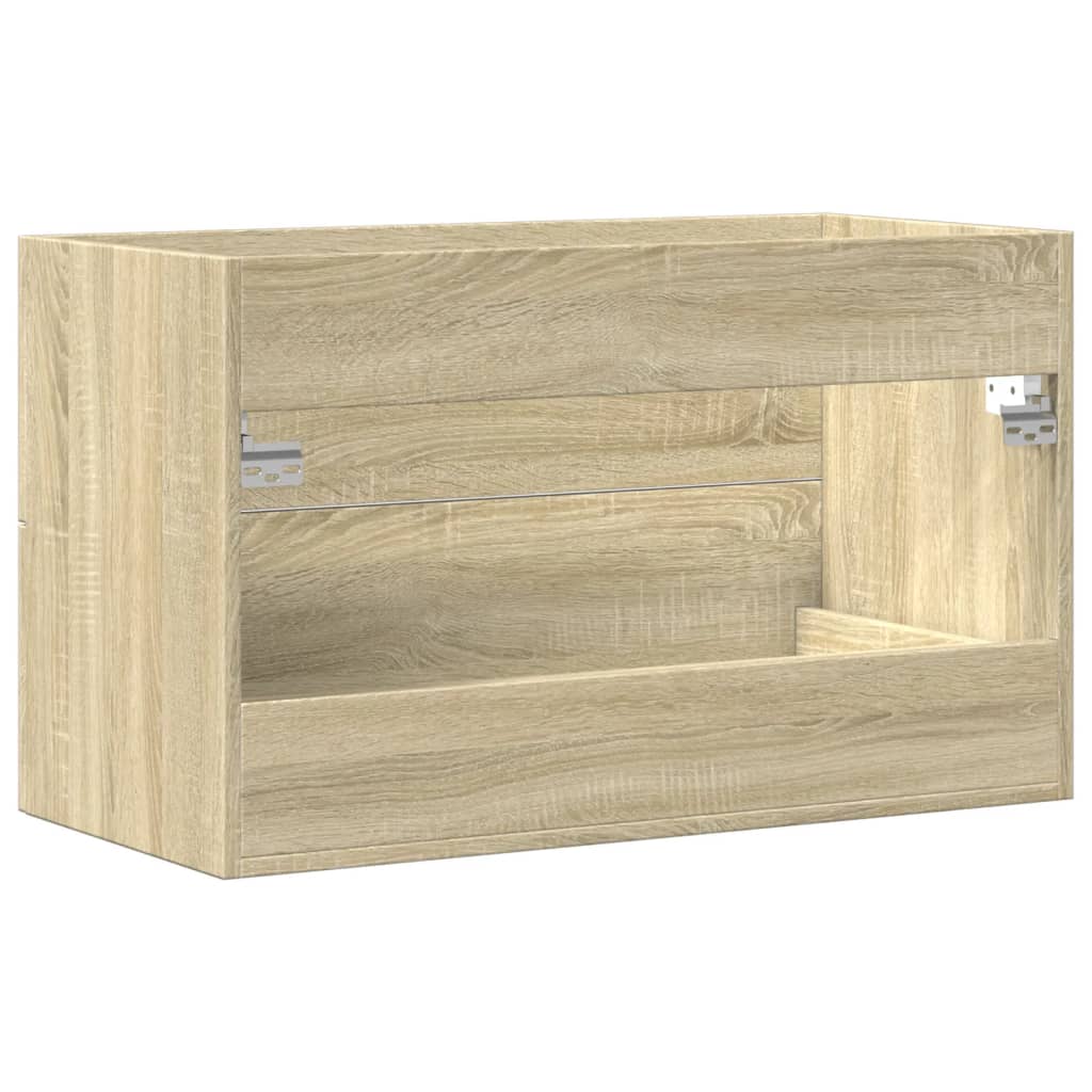 Meuble sous lavabo aspect bois de récupération 80x38,5x48 cm