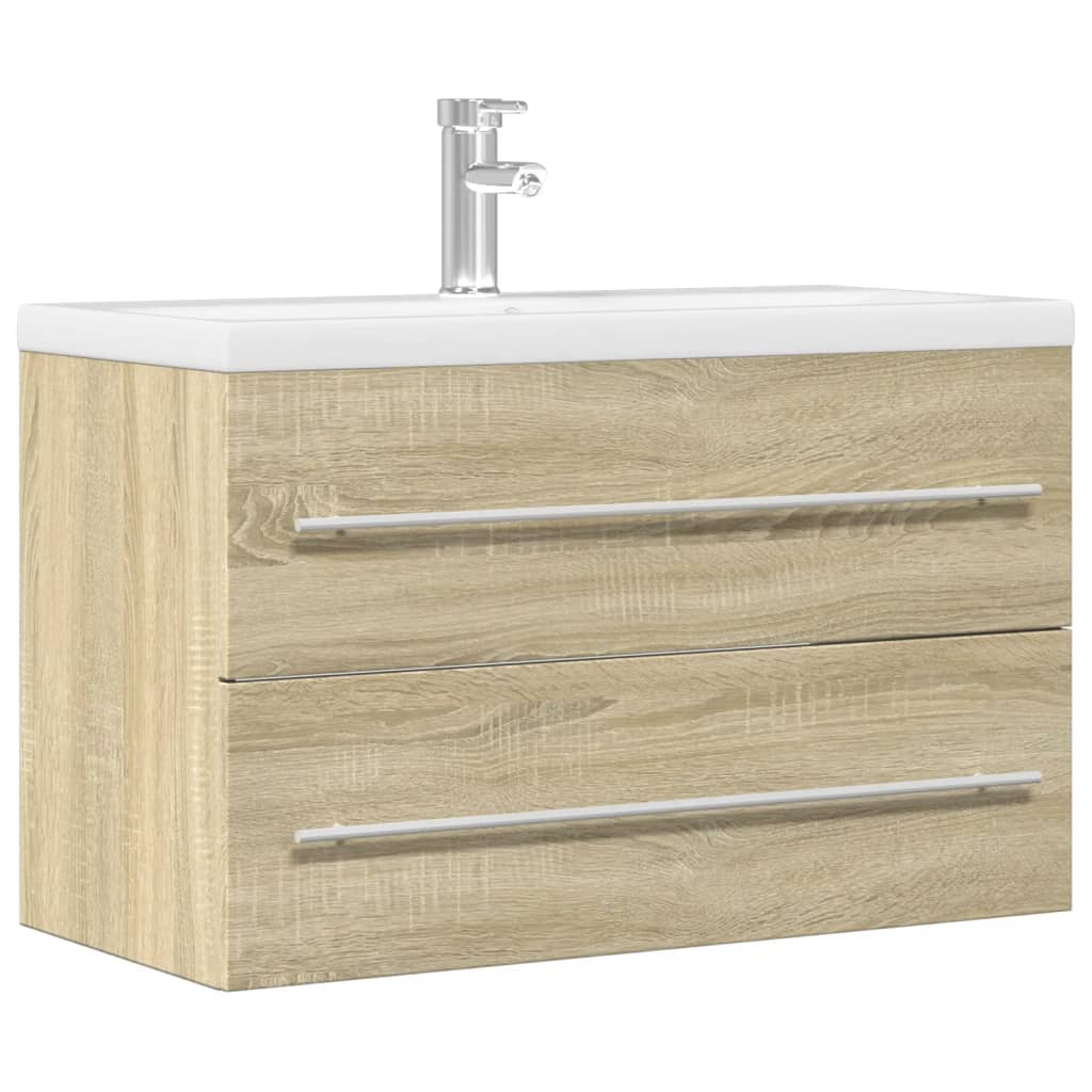 Meuble sous lavabo aspect bois de récupération 80x38,5x48 cm