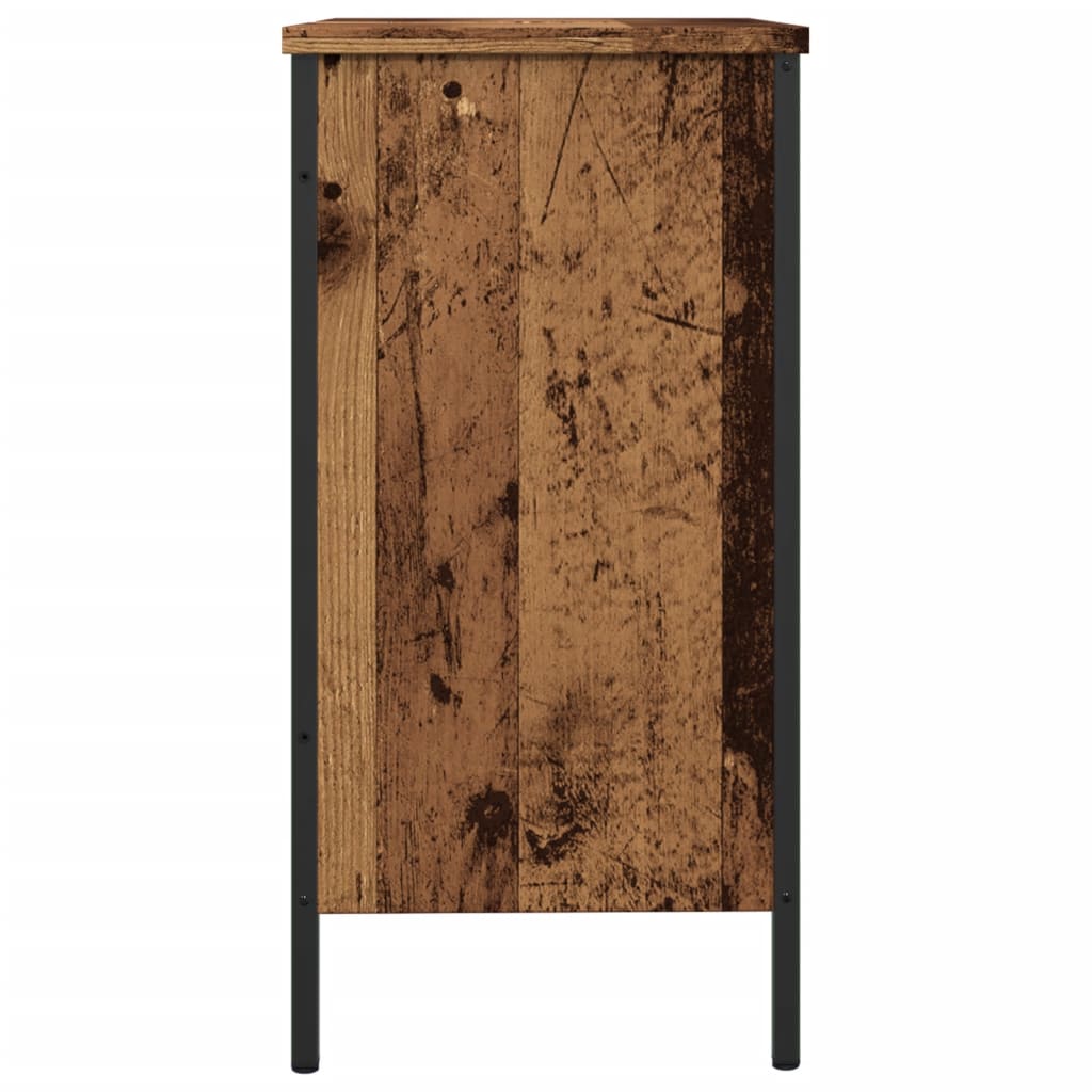 Meuble sous lavabo aspect bois de récupération 60x30x60 cm en matériau bois