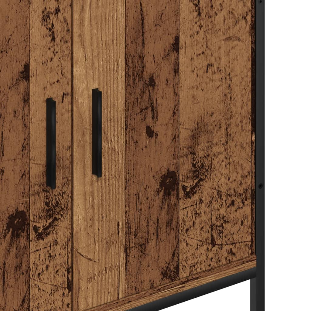 Meuble sous lavabo aspect bois de récupération 60x30x60 cm en matériau bois