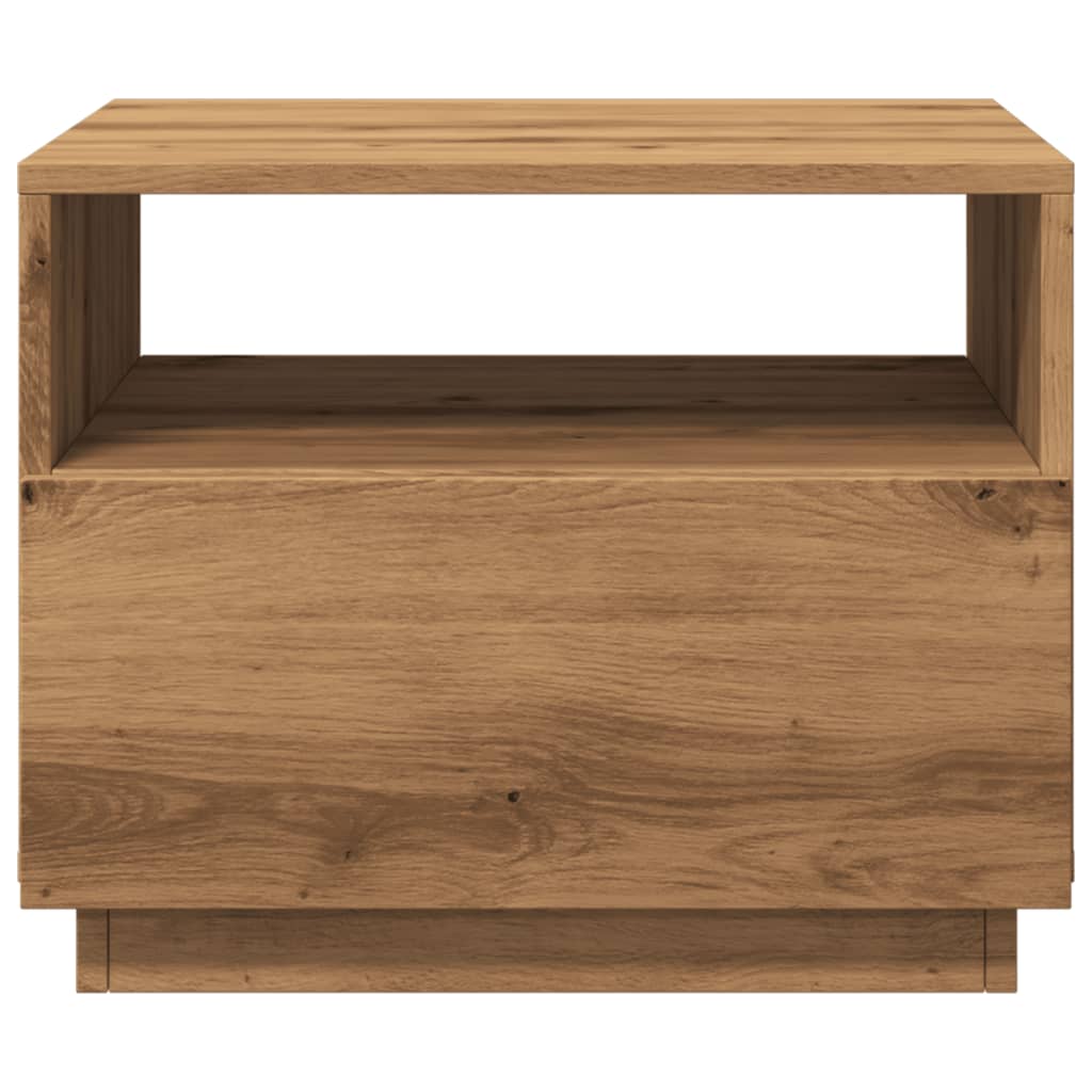 Coffee table with LED lights Artisan oak 50x49x40 cm