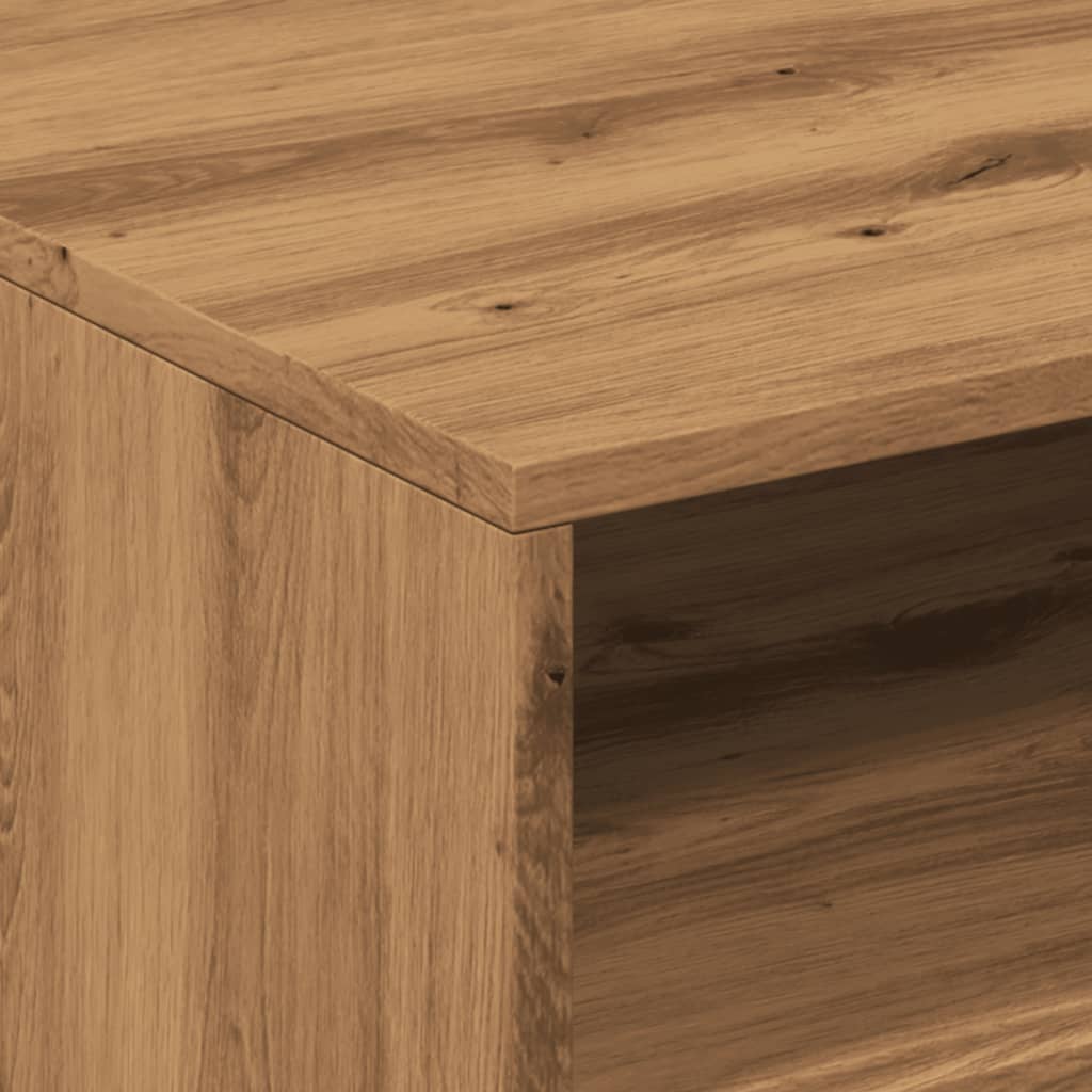 Coffee table with LED lights Artisan oak 50x49x40 cm