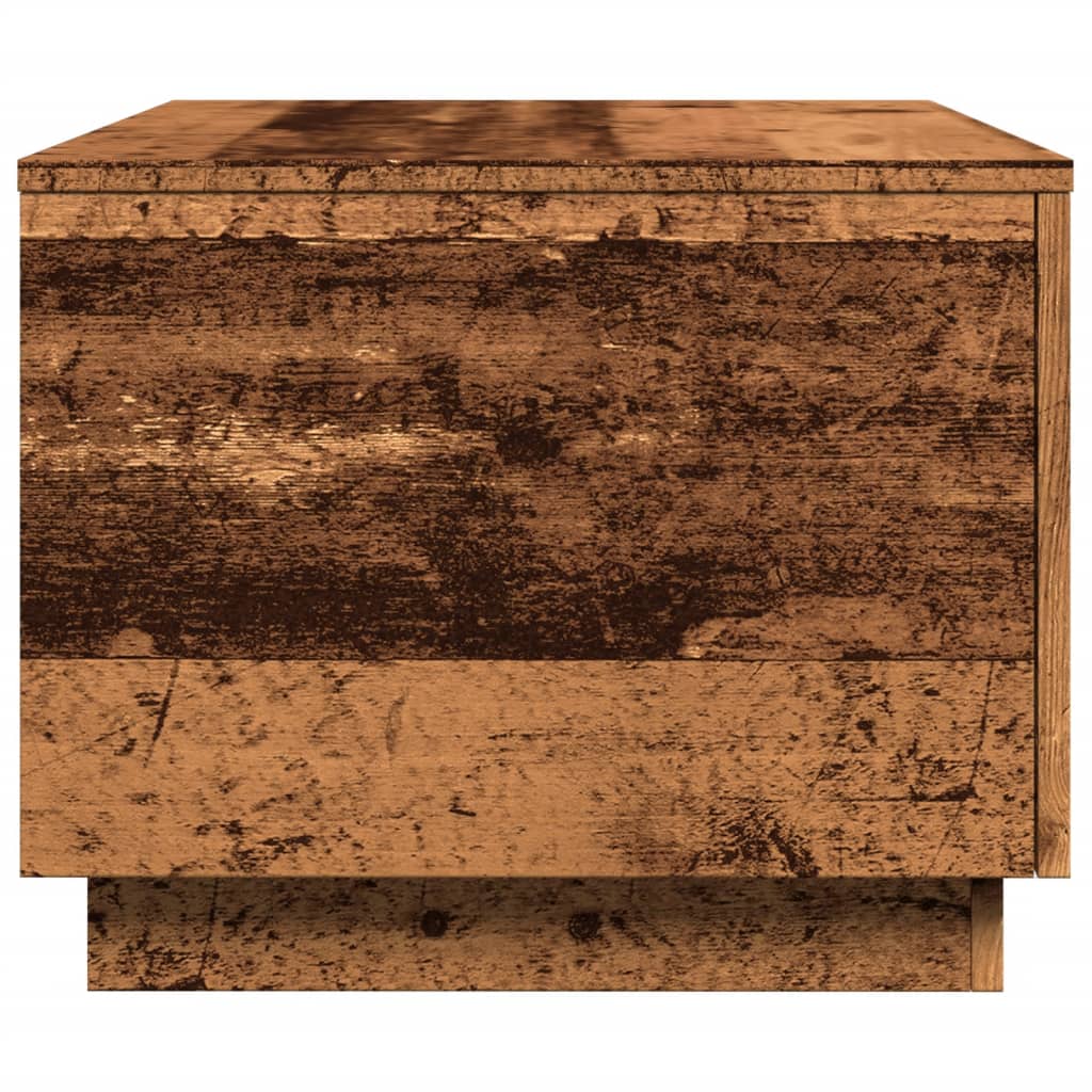 Coffee table with LED lights old wood look 90x50x40 cm