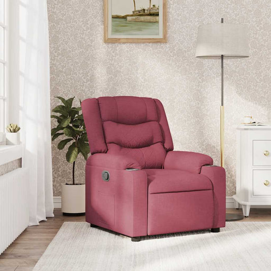 Fauteuil de relaxation tissu rouge vin
