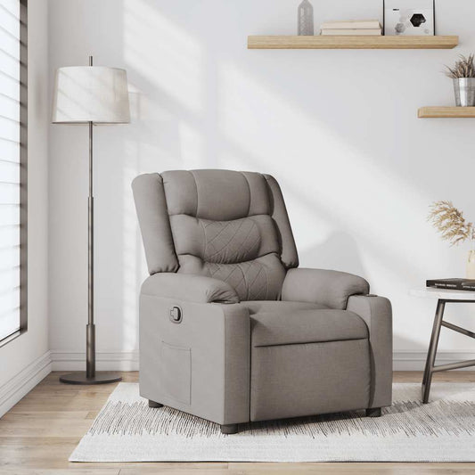 Fauteuil relax tissu taupe