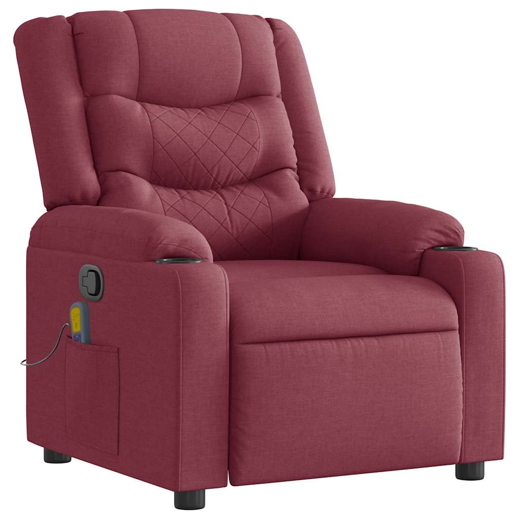 Fauteuil de massage tissu rouge vin