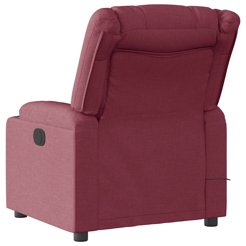 Fauteuil de massage tissu rouge vin