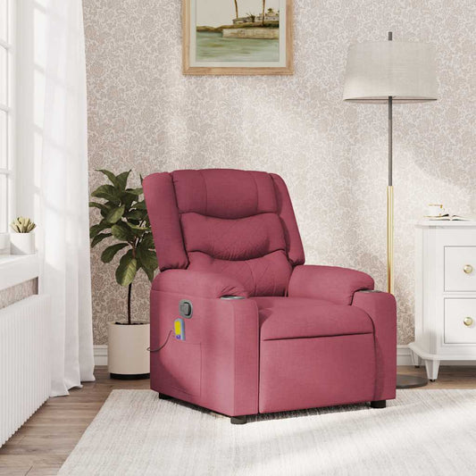 Fauteuil de massage tissu rouge vin
