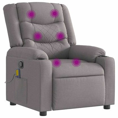 Massagesessel Taupe Stoff