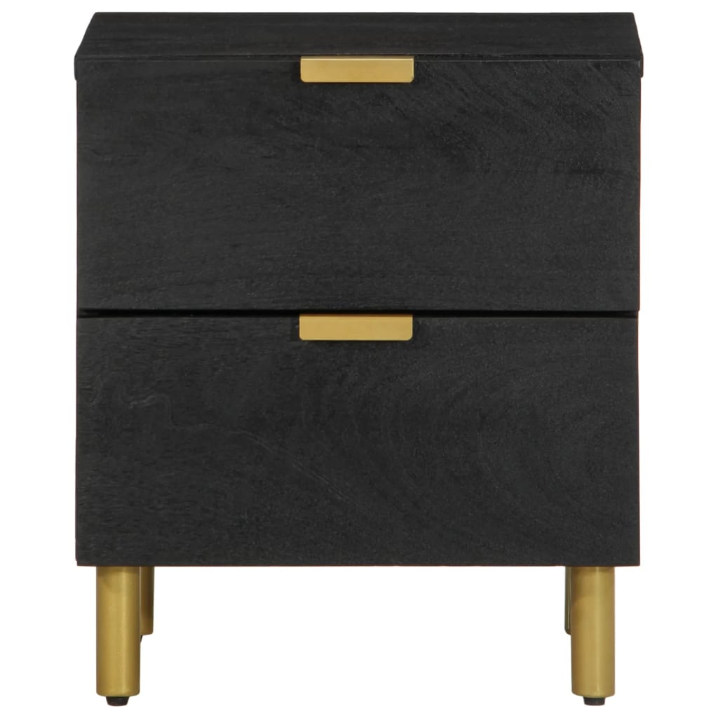 Bedside Table Black 40x33x46 cm Solid Mango Wood