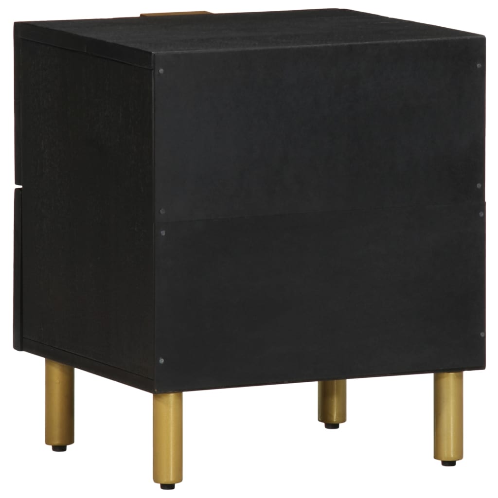 Bedside Table Black 40x33x46 cm Solid Mango Wood