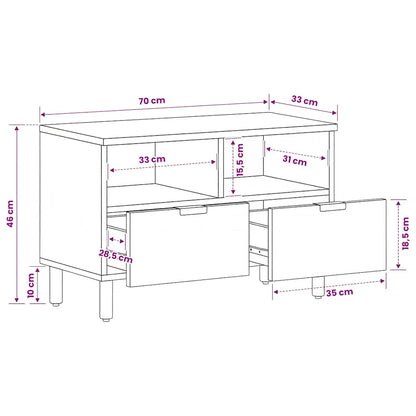 TV-Schrank Schwarz 70x33x46 cm Holzwerkstoff