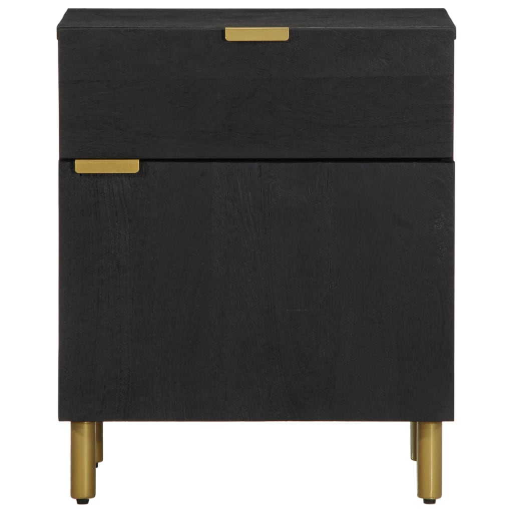 Bedside Table Black 50x33x60 cm Wood Material