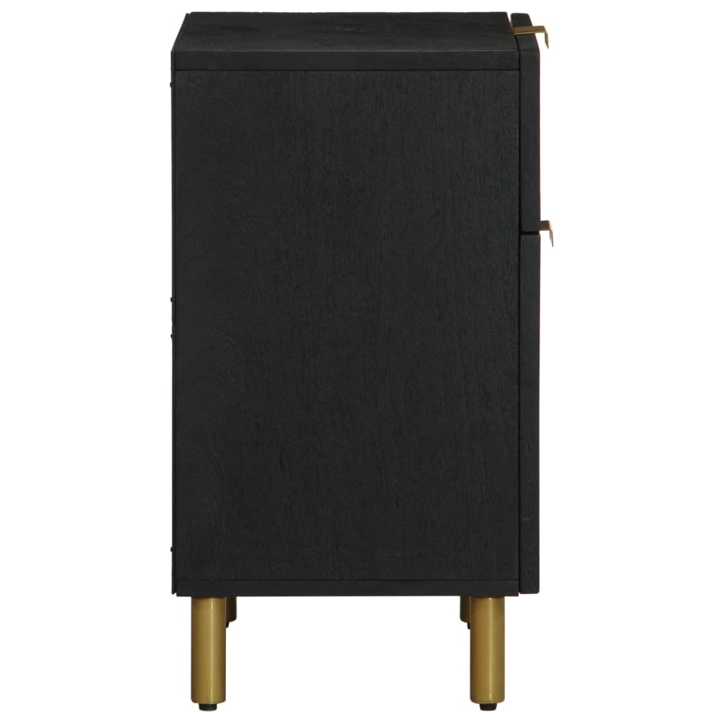 Bedside Table Black 50x33x60 cm Wood Material