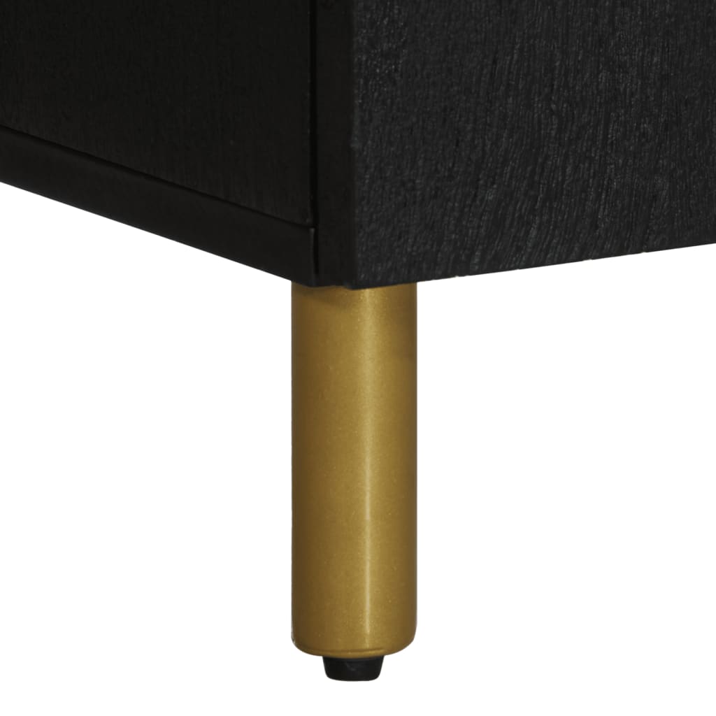 Bedside Table Black 50x33x60 cm Wood Material