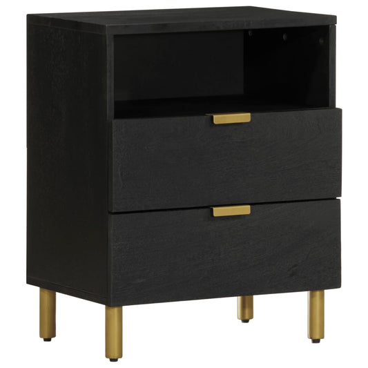 Bedside Table Black 50x33x62 cm Wood Material