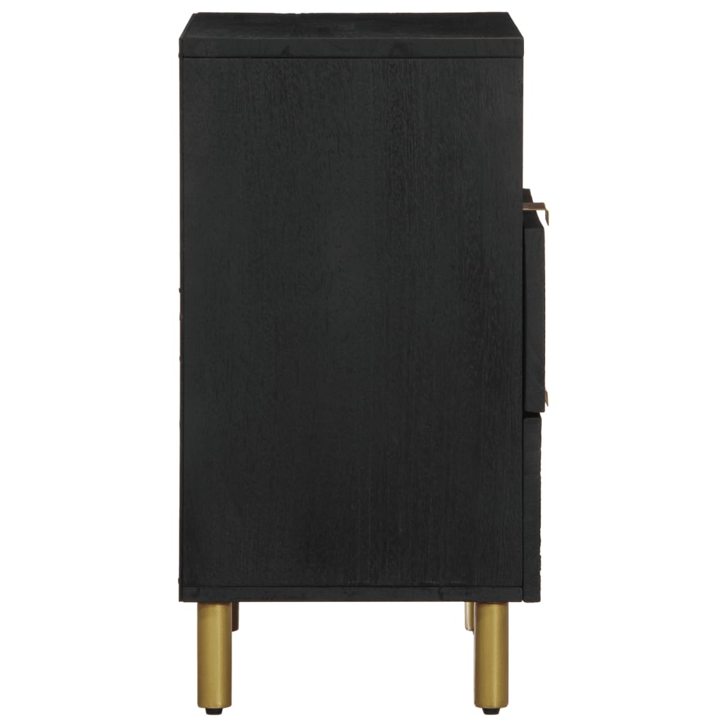 Bedside Table Black 50x33x62 cm Wood Material