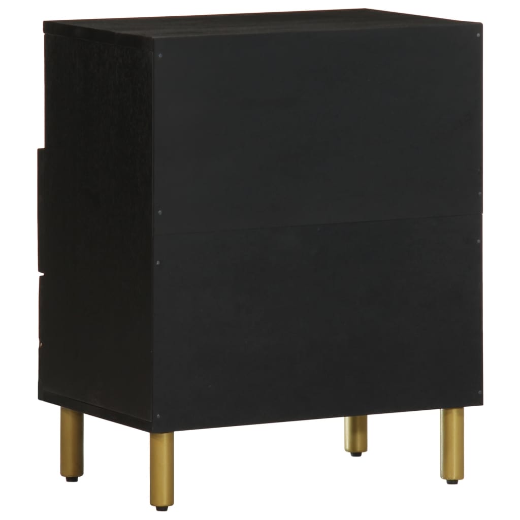 Bedside Table Black 50x33x62 cm Wood Material