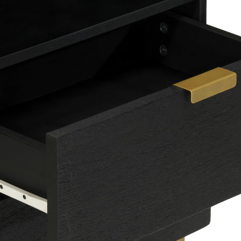 Bedside Table Black 50x33x62 cm Wood Material