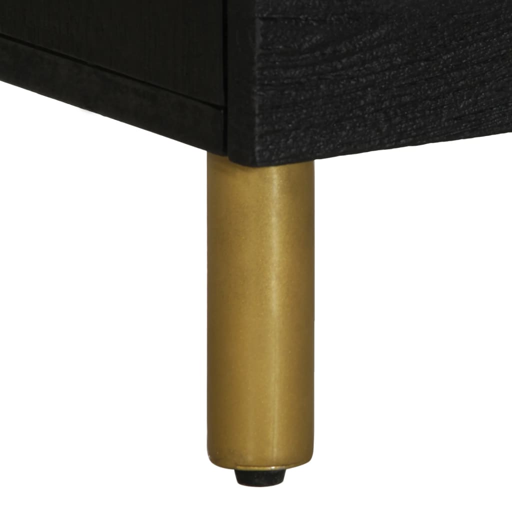 Bedside Table Black 50x33x62 cm Wood Material