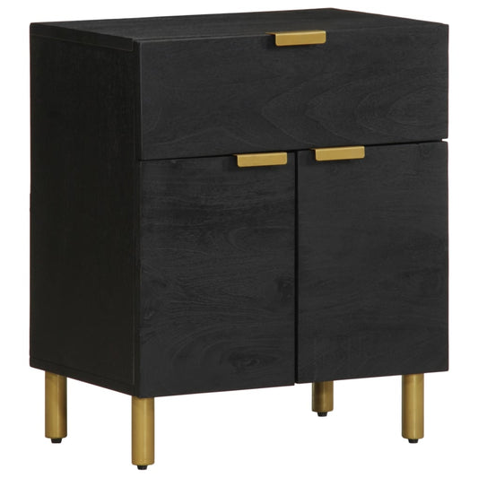 Bedside Table Black 50x33x60 cm Wood Material