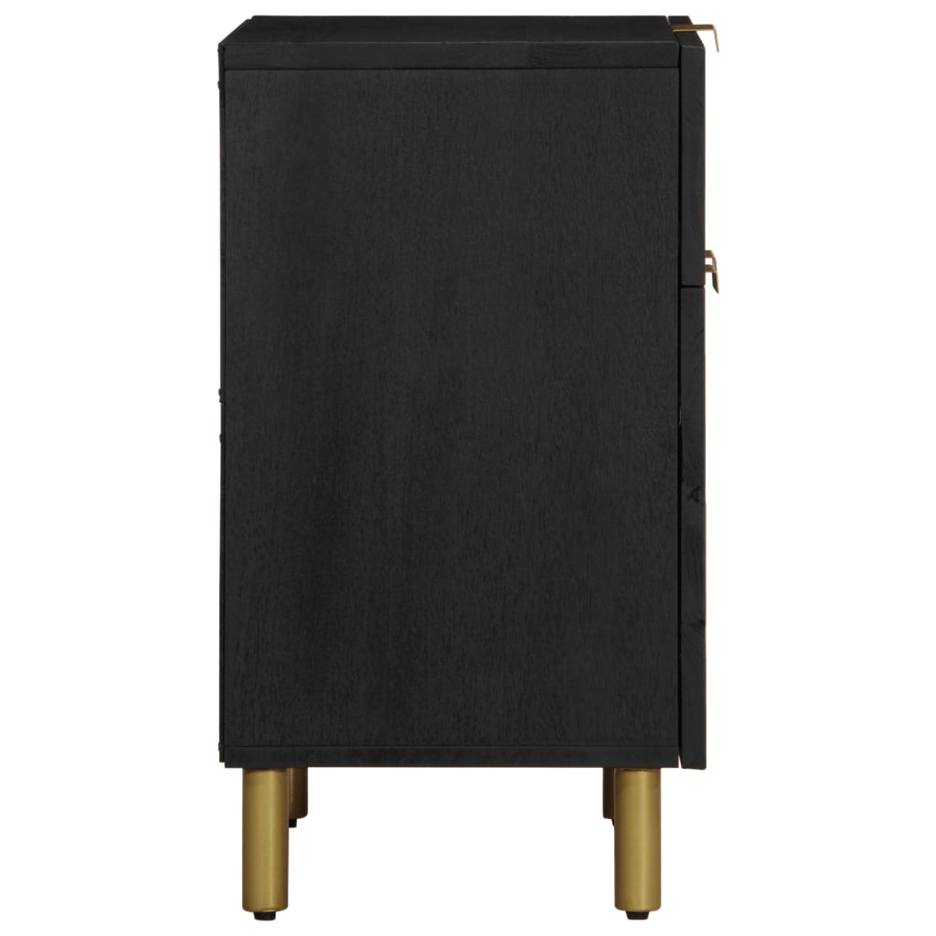 Bedside Table Black 50x33x60 cm Wood Material