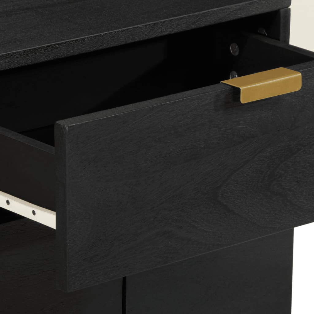 Bedside Table Black 50x33x60 cm Wood Material