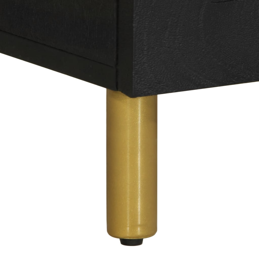 Bedside Table Black 50x33x60 cm Wood Material