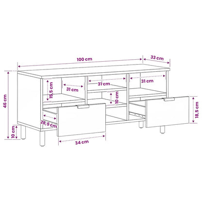 TV-Schrank Schwarz 100x33x46 cm Holzwerkstoff