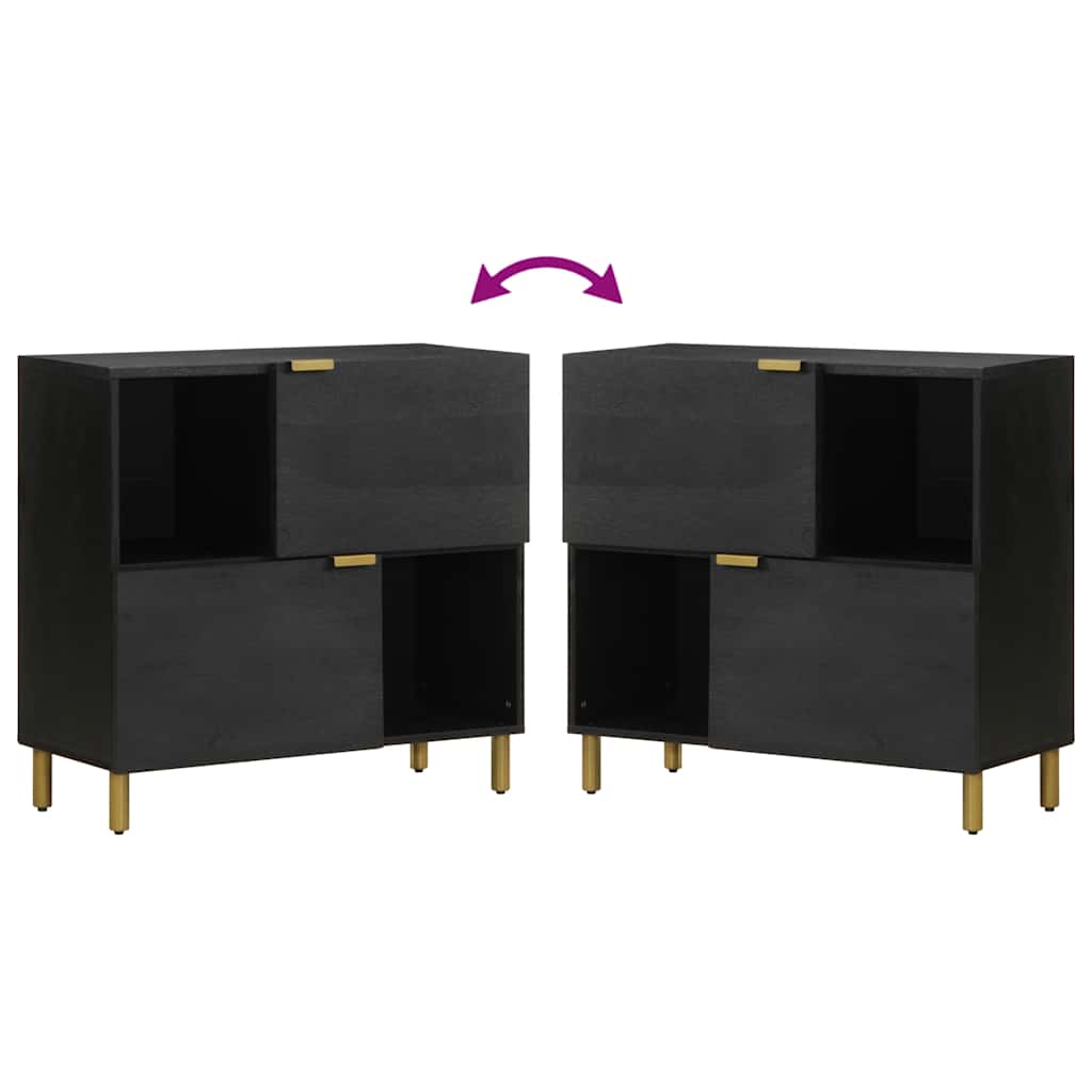Sideboard Schwarz 80x33x75 cm Holzwerkstoff