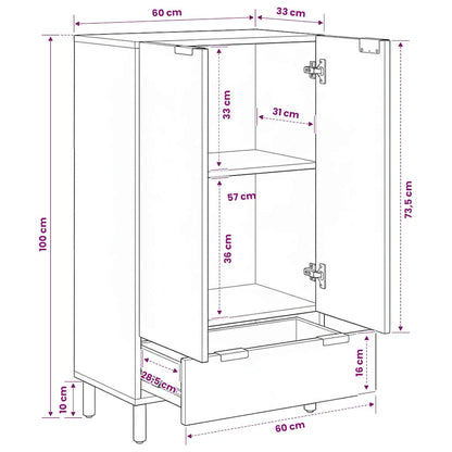 Highboard Schwarz 60x33x100 cm Holzwerkstoff