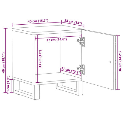 Nachttische 2 Stk. Schwarz 40x33x46 cm Massivholz Mango